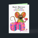 Birthday, Grandson, Mouse, Kaleidoscope Collection Card<br><div class="desc">See many other designs in this bright Kaleidoscope Collection.  See under MY COLLECTIONS - KALEIDOSCOPE COLLECTION</div>