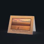 Birthday,  Grandson, Ocean View at Sunset Card<br><div class="desc">A beautiful sunset over the shores of the Gulf of Mexico with shades of red, gold, and orange make a splendid and colourful image for this birthday greeting card for a grandson. A great blue heron bird stands in the water in the foreground while two sea gulls are seen in...</div>