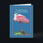 Birthday, Grandson, Peekaboo Spoonbill Card<br><div class="desc">The Spoonbill is both funny-looking and beautiful with his pink and white feathers.  He makes a colourful birthday greeting card.   Feel free to change the inside verse to suit your needs.</div>