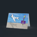 Birthday Grandson Pilot Flying Plane Over Beach Card<br><div class="desc">Ideal for the grandson who is a pilot or one that just has a fascination with flying.  Other categories are available with same image.
This card is semi/gloss but easily you can change to matte.  Another card like this is for matte in my site.</div>