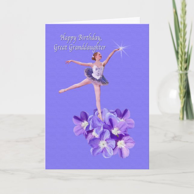 Birthday,  Great Granddaughter, Ballerina Card (Front)