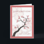 Birthday Great-Granddaughter, Chinese Blossom Tree Card<br><div class="desc">Beautiful birthday card for your great-granddaughter features illustration of a Chinese blossom tree with pink flower petals in a frame of coordinating colours.</div>