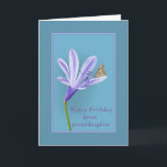 Birthday, Great Granddaughter, Flowers, Butterfly Card<br><div class="desc">This lovely lilac coloured daylily is soft and appealing and it is set off by a brightly coloured butterfly sitting gently on a petal. It makes a nice birthday card for a great granddaughter. The basic flower design is the work of Dana Conditt of Digital Scrap Designs. Customise by changing...</div>