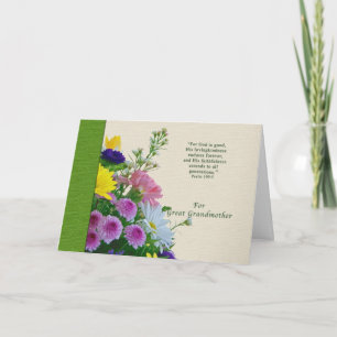 Birthday, Great Grandmother, Floral Bouquet Card