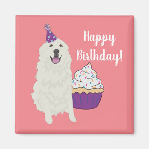 Birthday Great Pyrenees Mountain Dog Magnet