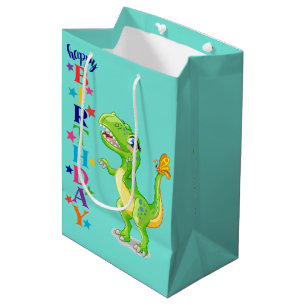 Birthday Green Dino Medium Gift Bag
