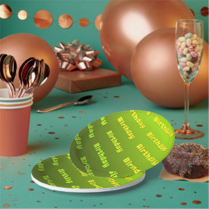 Birthday (green) paper plate