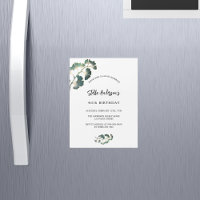 Birthday greenery white script elegant luxury