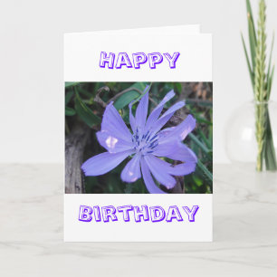 Birthday greeting card blue wildflower