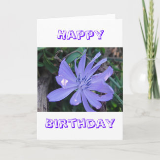 Birthday greeting card blue wildflower