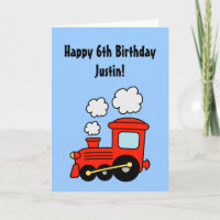 Birthday greeting card for boys | Red toy train