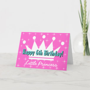Birthday greeting card for girls princess crown