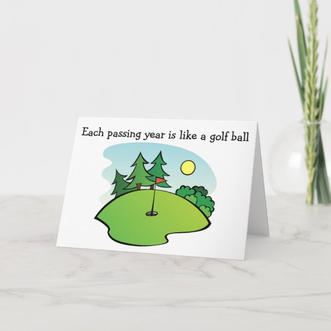 Birthday greeting card GOLF. (Front)