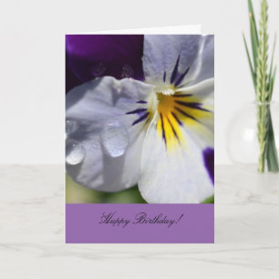 Birthday Greeting Card with Pansy Flower