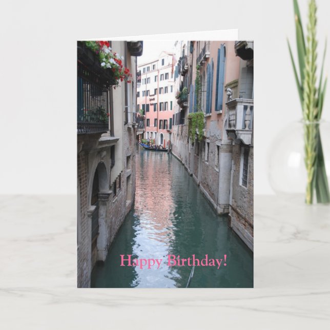 Birthday Greeting Card with Venice, Italy Design (Front)