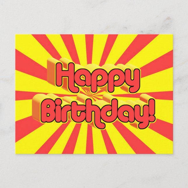 Birthday Greeting Retro style Postcard (Front)