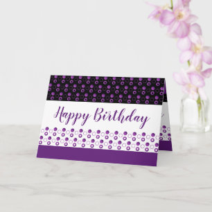Birthday Greeting With Purple Polka Dots Card