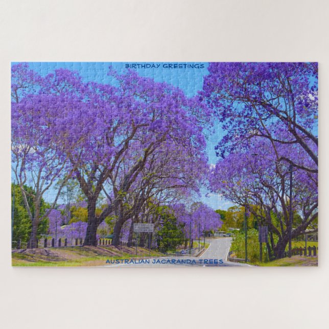 Birthday Greetings Jacaranda  Trees Australia Jigsaw Puzzle (Horizontal)