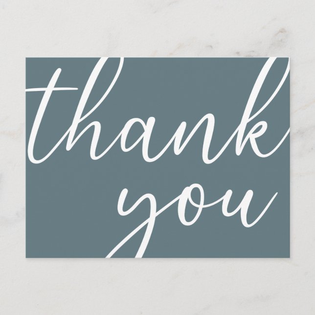 Birthday Grey Modern Script Thank You Postcard (Front)