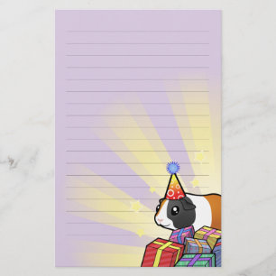 Birthday Guinea Pig (smooth hair) Stationery