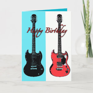 Birthday Guitars Greeting Card