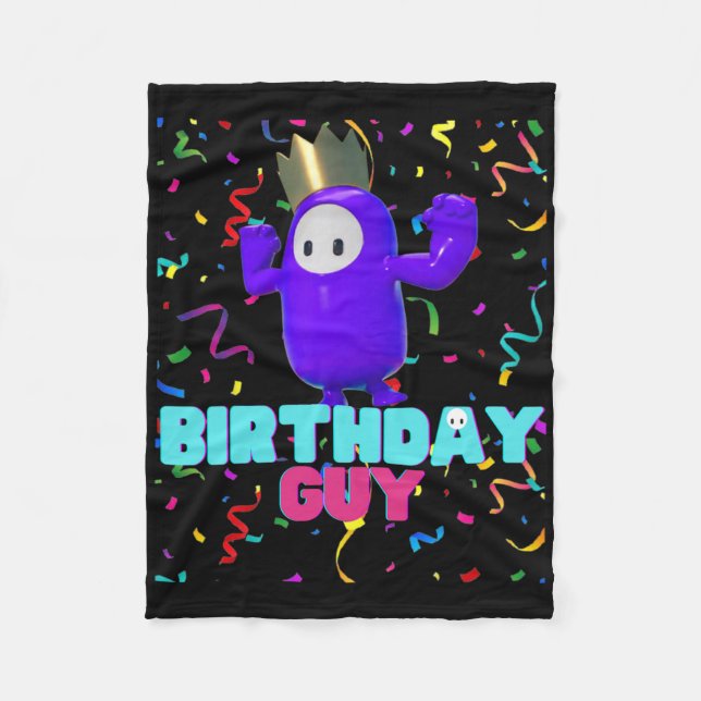 Birthday Guy Fun Popular Video Game Theme Birthday Fleece Blanket (Front)