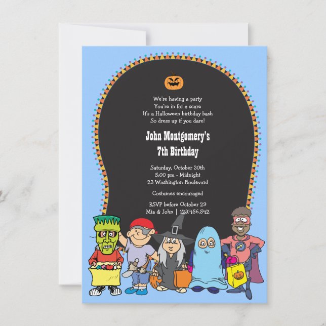 Birthday Halloween Costume Party Invitation (Front)