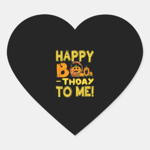 Birthday Halloween Happy Boo-thday to Me Pumpkin Heart Sticker