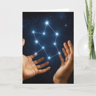 Birthday Hands Holding Star Constellation Card