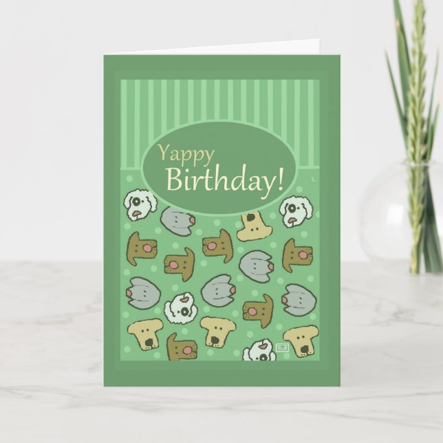 Birthday, Happy Birthday, Dog, Yappy, Cute Card (Front)