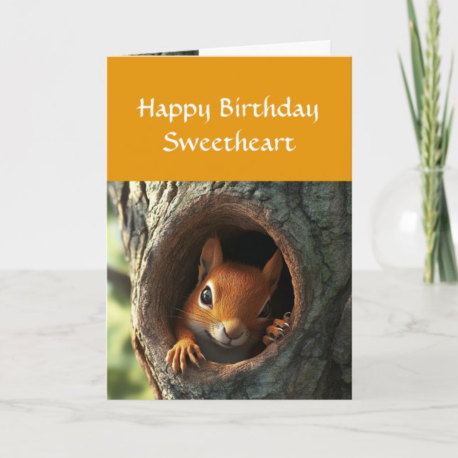 Birthday Happy Cute Fun Nuts About You Squirrel Card (Front)