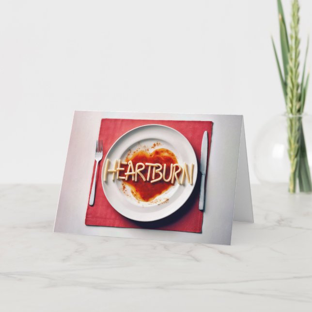 Birthday Heartburn Spaghetti Dinner Card (Front)