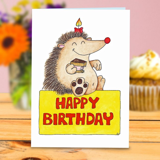 BIRTHDAY HEDGEHOG greeting card by Nicole Janes (Creator Uploaded)