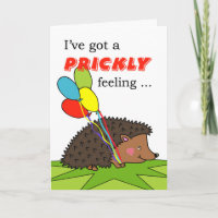 Birthday, Hedgehog With Balloons, Prickly Feeling