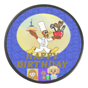 Birthday hockey puck