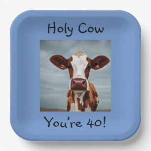 Birthday Holy Cow Paper Plate