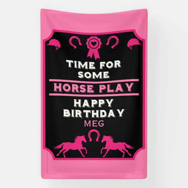 Birthday Horseback Riding  Banner (Vertical)
