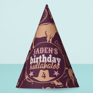 "Birthday Hullabaloo" Western Cowgirl Birthday Party Hat