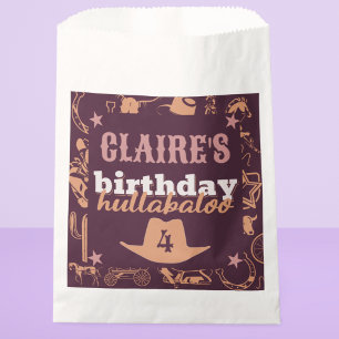 "Birthday Hullabaloo" Western Cowgirl Party Favour Bags
