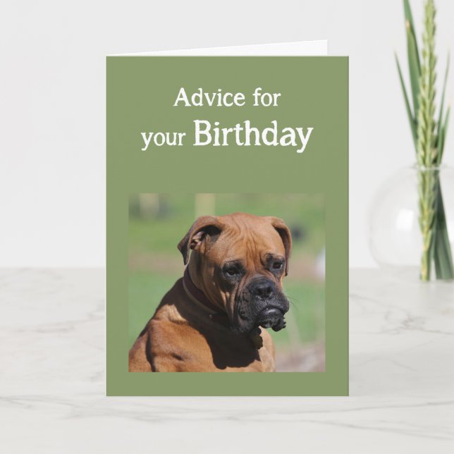Birthday Humour Cute Dog Older need to be Wiser Card (Front)