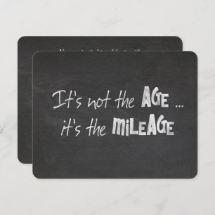 birthday humour quote on chalkboard invitation
