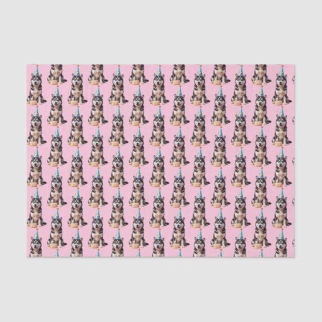 Birthday Husky Dog Tissue Paper (Front)
