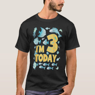 Birthday I'm 3 Today 3rd Party Aquarium Ocean Life T-Shirt