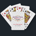 Birthday in Fabulous Las Vegas Hearts Gray Playing Cards<br><div class="desc">Celebrate a Las Vegas birthday with these fun personalized playing cards featuring a colorful Birthday In Fabulous Las Vegas sign design on a soft gray heart pattern background. Featured text reads Let's Celebrate with a customizable name and birthday message in red script below. All text is fully editable for any...</div>