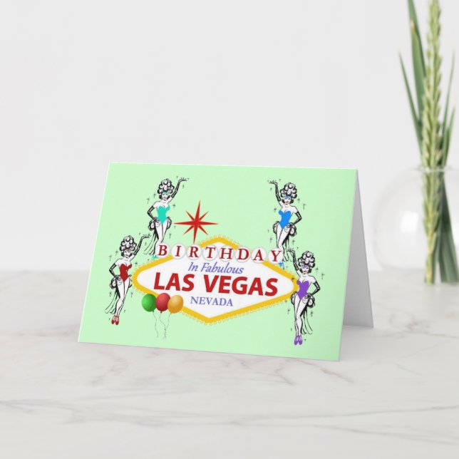 Birthday In Fabulous Las Vegas Showgirls Card (Front)