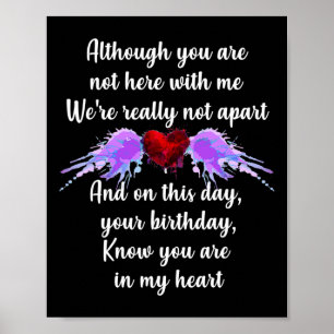 Birthday In Heaven Overdose Awareness Angelversary Poster