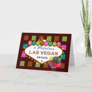 BIRTHDAY In Las Vegas Card, balloons! Card