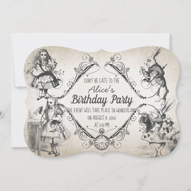 Birthday in Wonderland Invitation (Front)