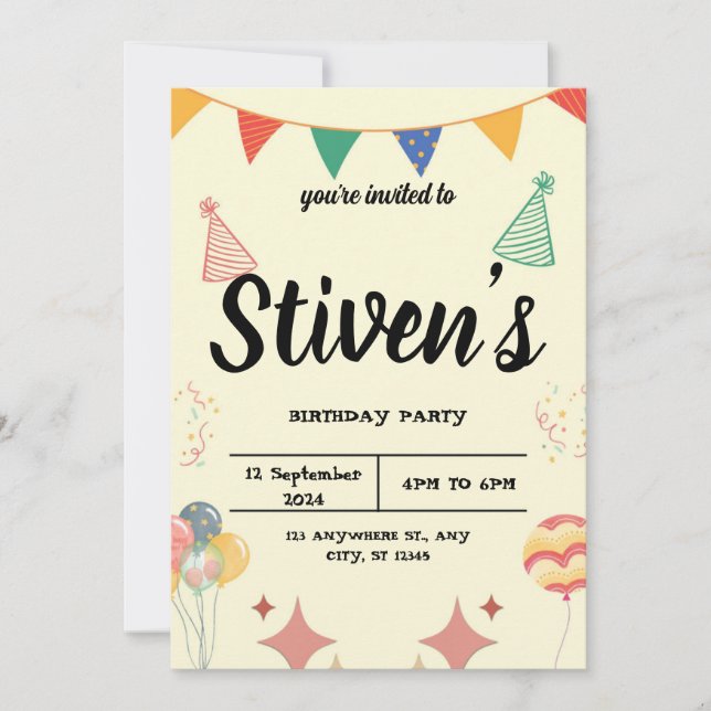 Birthday invitation (Front)