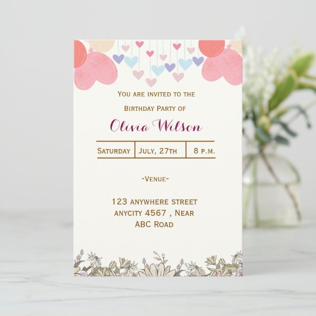 Birthday Invitation (Standing Front)